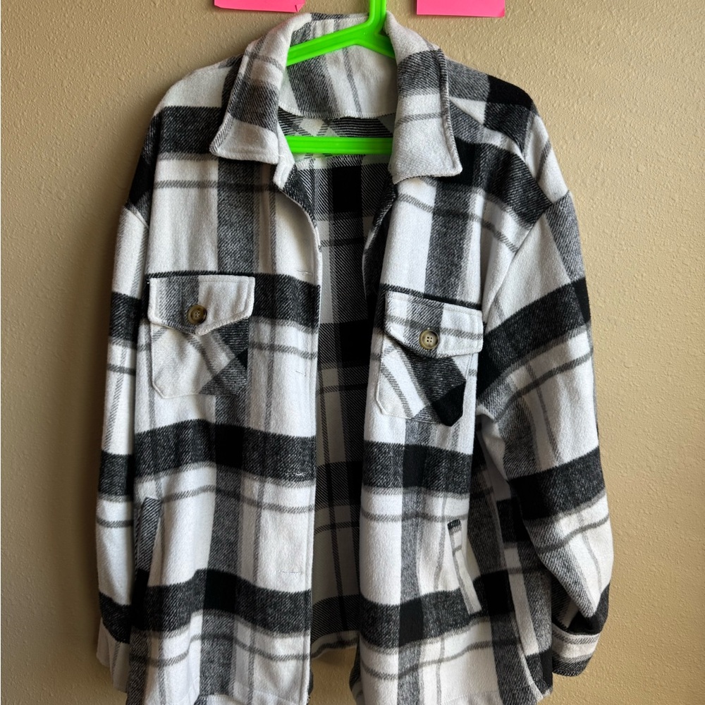 Black and White Plaid Jacket